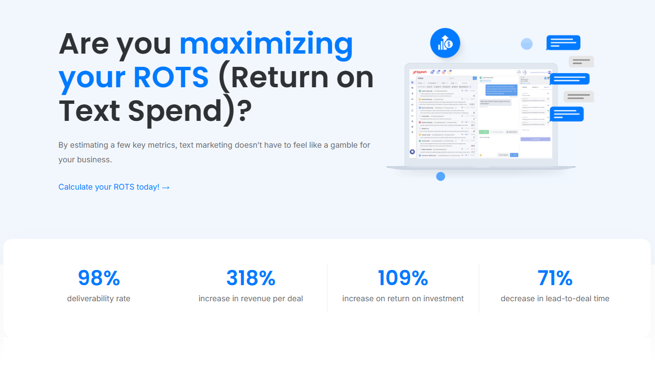 ROTS calculator and messaging dashboard