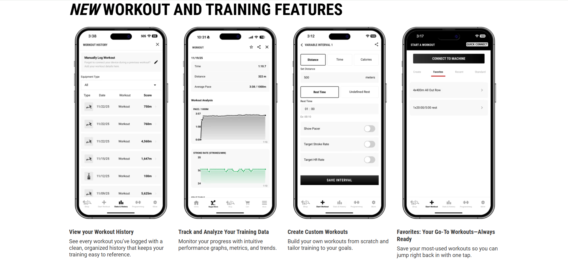 New Workout and Training Features